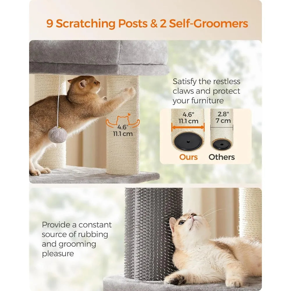 Feandrea 63 Inch Large Cat Tree With SelfWarming Pads