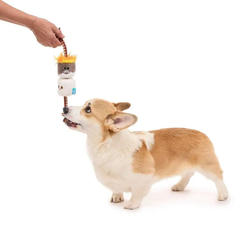 2.5In Tug Smore Dog Rope Toy Squeaker Marshmallow Fun