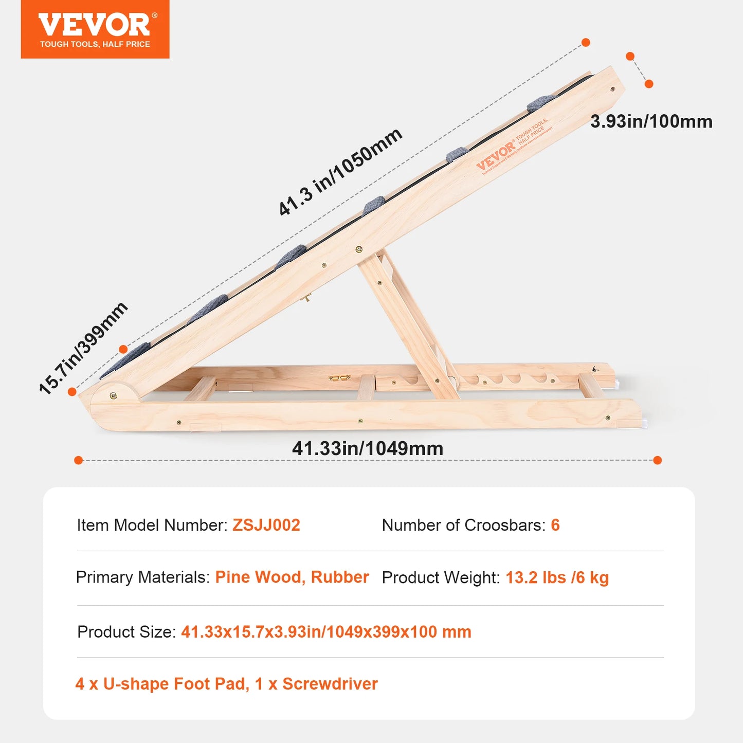 VEVOR Adjustable Folding Dog Ramp for Easy Pet Access