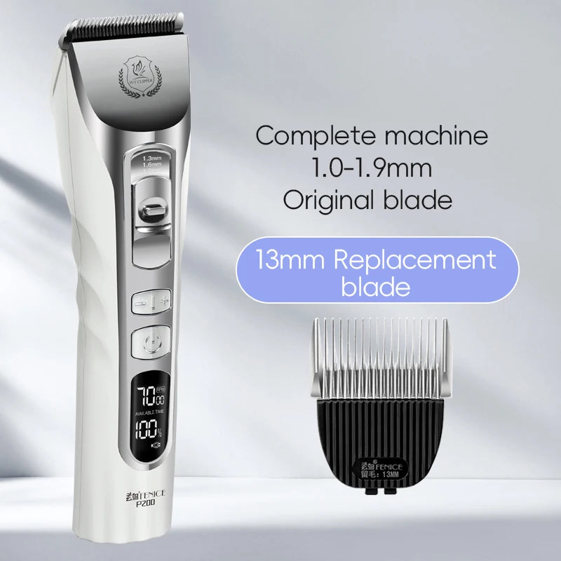 Fenice 5000mA Cordless Dog Grooming Clippers LCD Screen