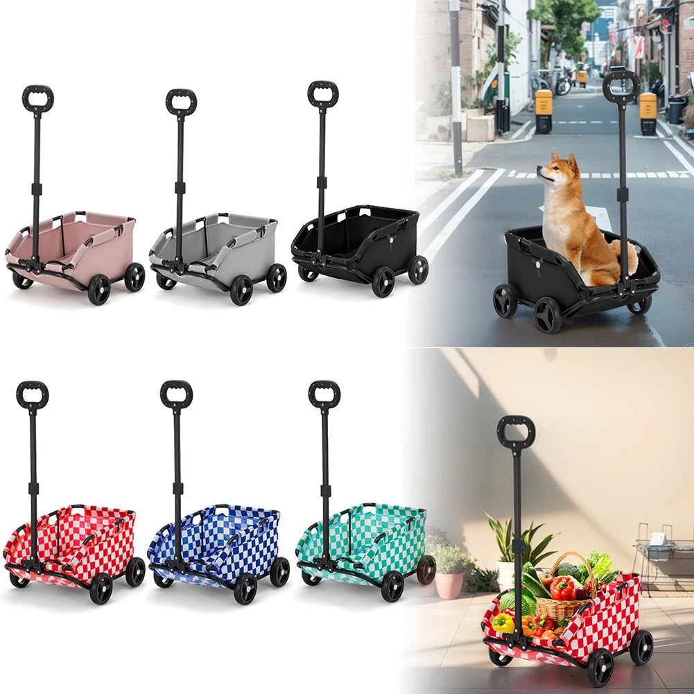 Foldable Small Pet Stroller Lightweight 4 Wheel Cart