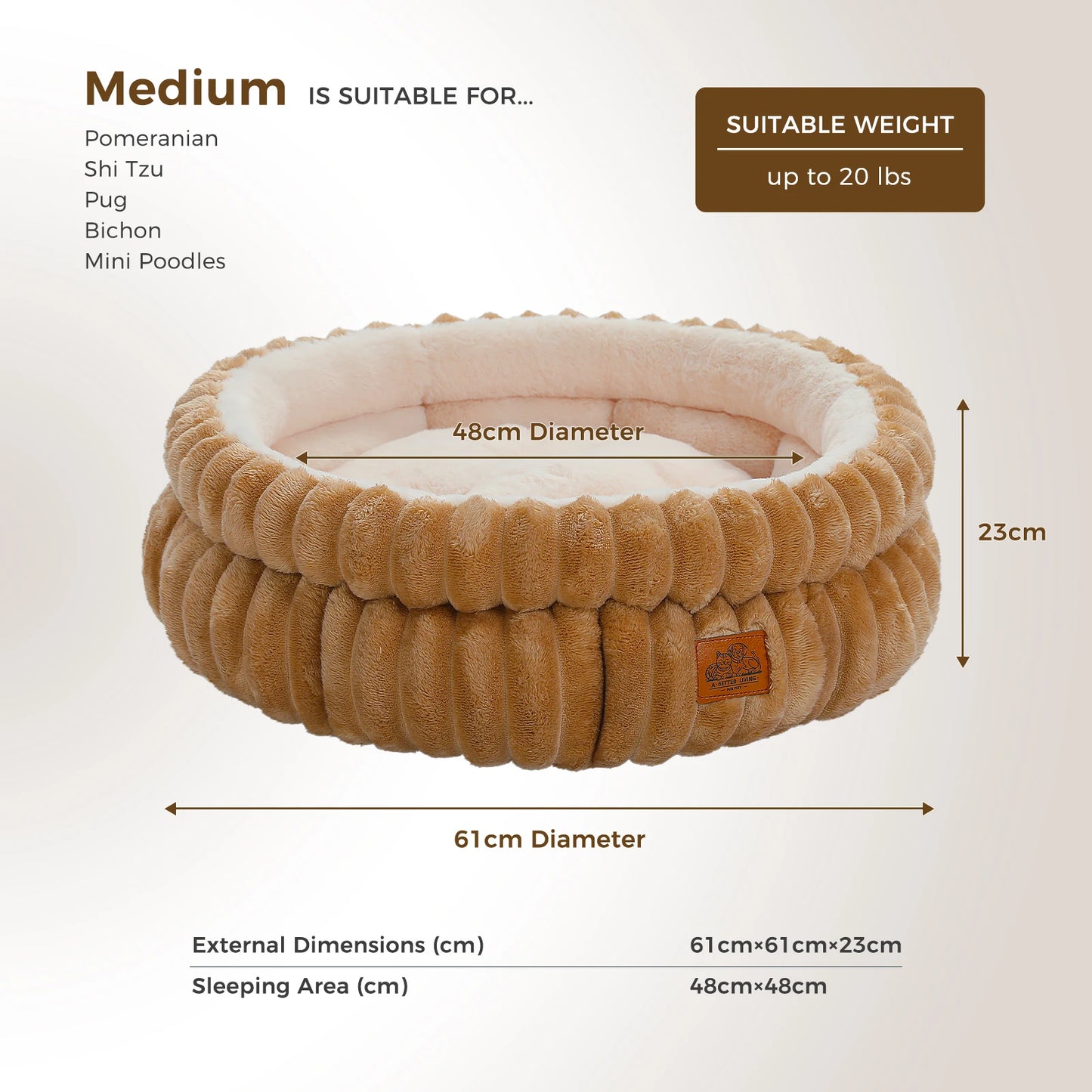 PAWZ Road All Seasons Washable Pet Bed Anti-Slip Bottom