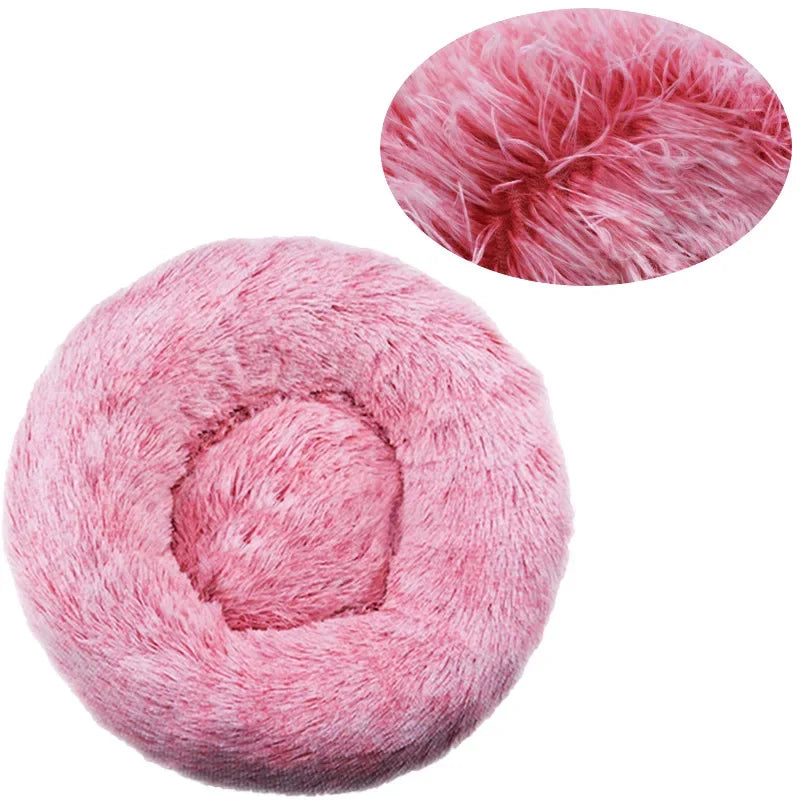 NONECN Round Plush Pet Bed Fleece Dog Cat Cozy Bed