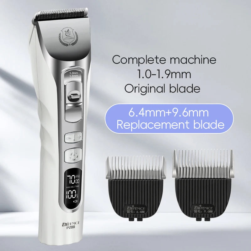 Fenice 5000mA Cordless Dog Grooming Clippers LCD Screen
