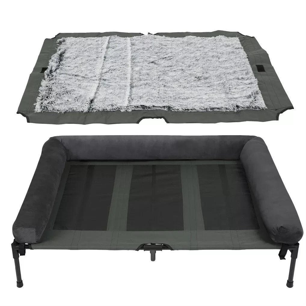 Bingopaw Outdoor Elevated Dog Bed Mesh Lounger With WeatherResistant CoolingPerformance