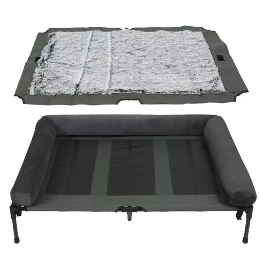 Bingopaw Outdoor Elevated Dog Bed Mesh Lounger With WeatherResistant CoolingPerformance