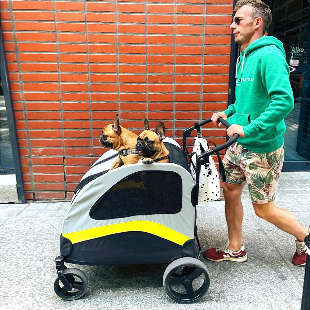 Premium Dog Stroller Pram 4 Wheel Foldable Cart Travel Jogger