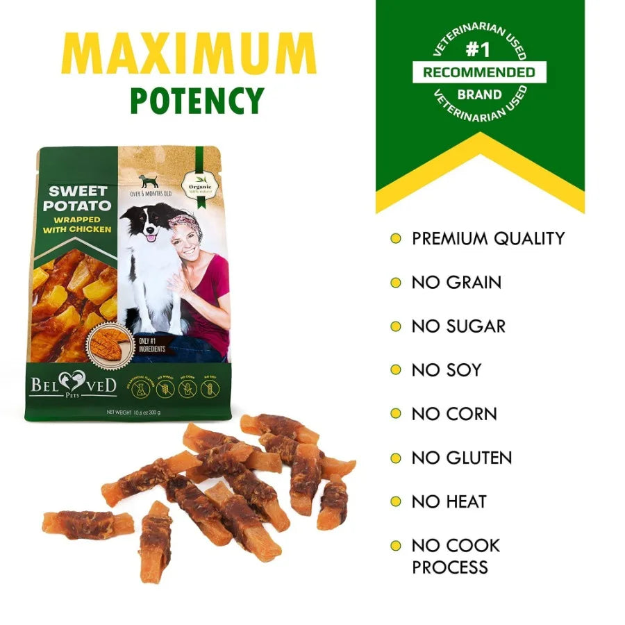 Dog Sweet Potato Chicken Chew Treats Grain Free Snacks