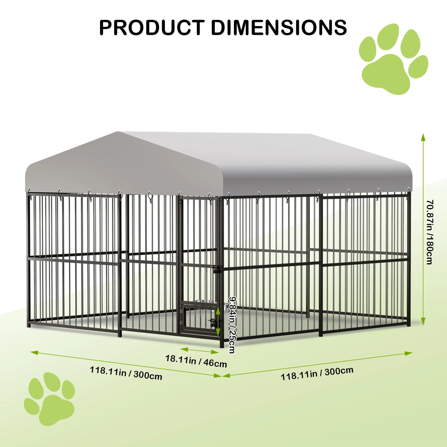 Large Outdoor Dog Kennel Heavy Duty With Roof And Locks
