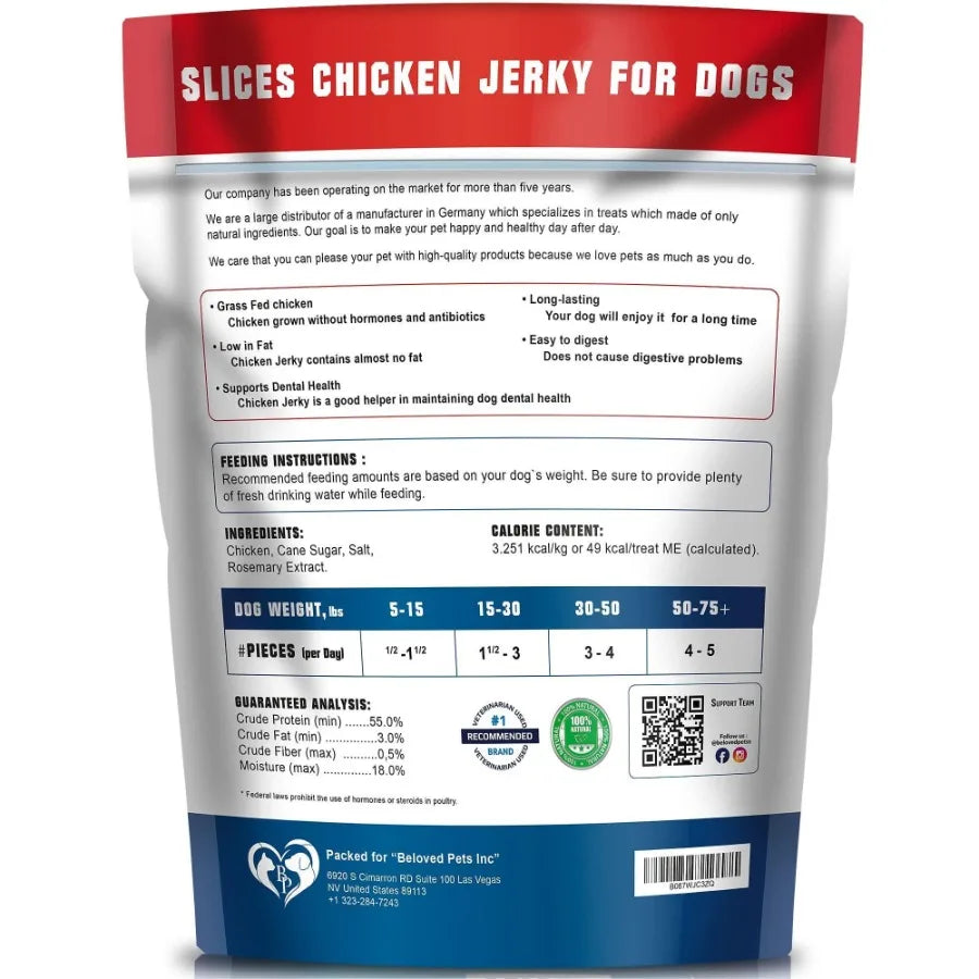 Organic Chicken Jerky Dog Treats 1.5 Lb Grain Free Snacks