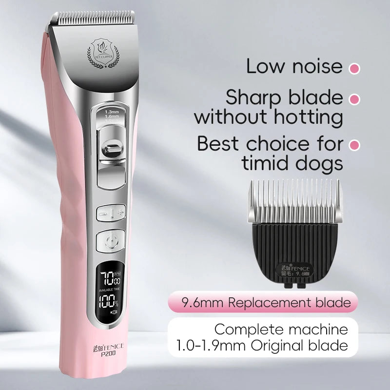 Fenice 5000mA Cordless Dog Grooming Clippers LCD Screen