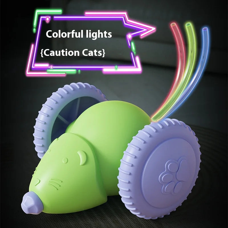 Electric Mouse Car Cat Toy Interactive Rechargeable Obstacle Avoidance