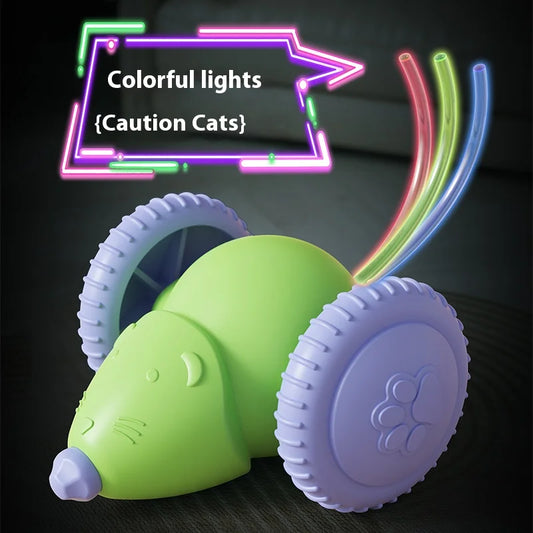 Electric Mouse Car Cat Toy Interactive Rechargeable Obstacle Avoidance