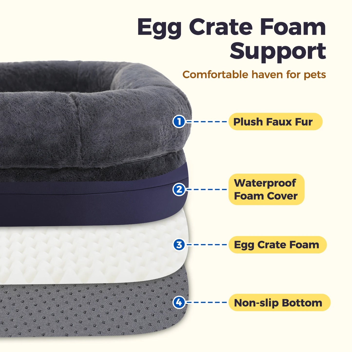 PAWZ Road Foldable Dog Bed Plush Washable Sofa for Dogs