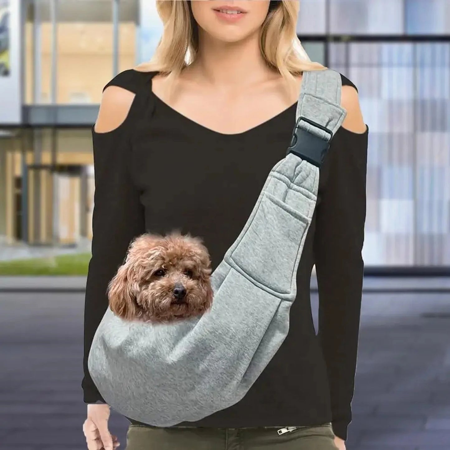 Small Pet Sling Hands Free Reversible Carrier for Cats Dogs