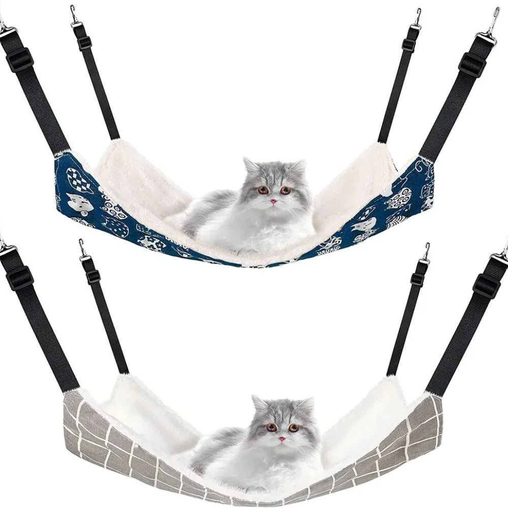 Two Pack Reversible Cat Hammock Bed Breathable Pet Cage