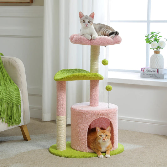 Flower Cat Tree Indoor Cats Small Tower With Sisal Post