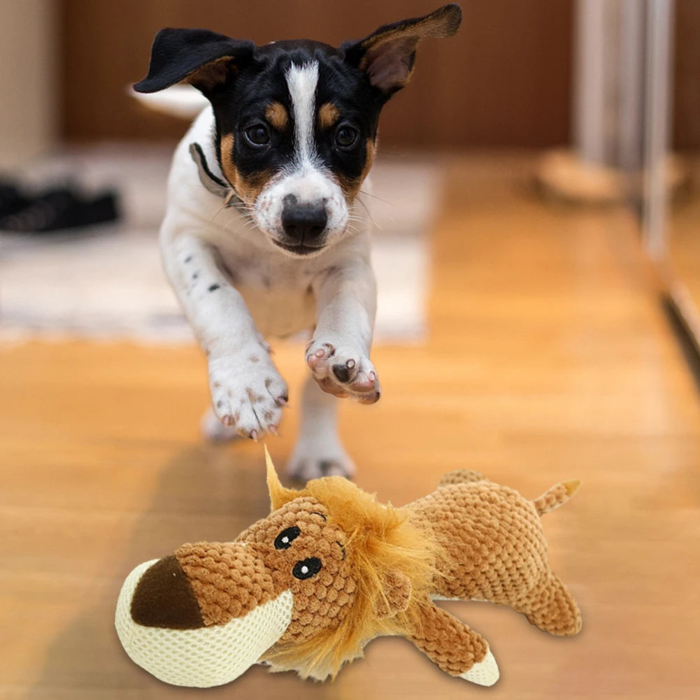 Cute Plush Dog Toy Squeak Squeaky Cartoon Puppy Chew Toy