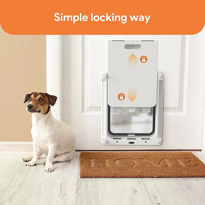 Otmagelu Lockable Dog Door With Privacy Flap For Safe Pets