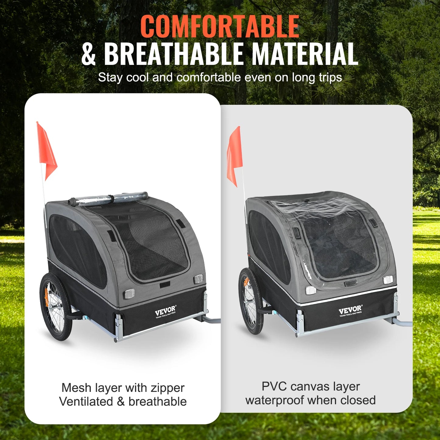 SucceBuy 88 Lbs Dog Bike Trailer Carrier For Medium Dogs