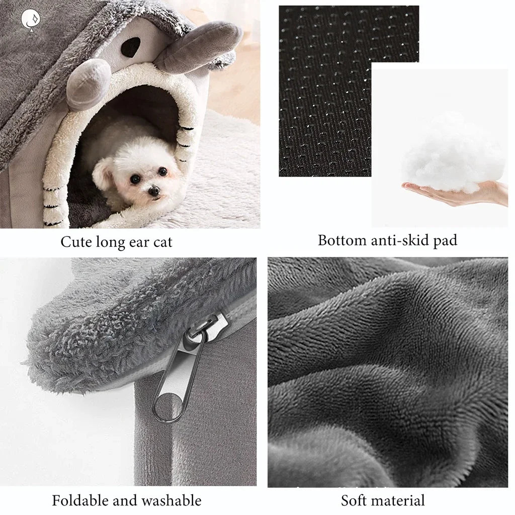Foldable Dog Bed Mat With Removable Cotton Cover For Pets