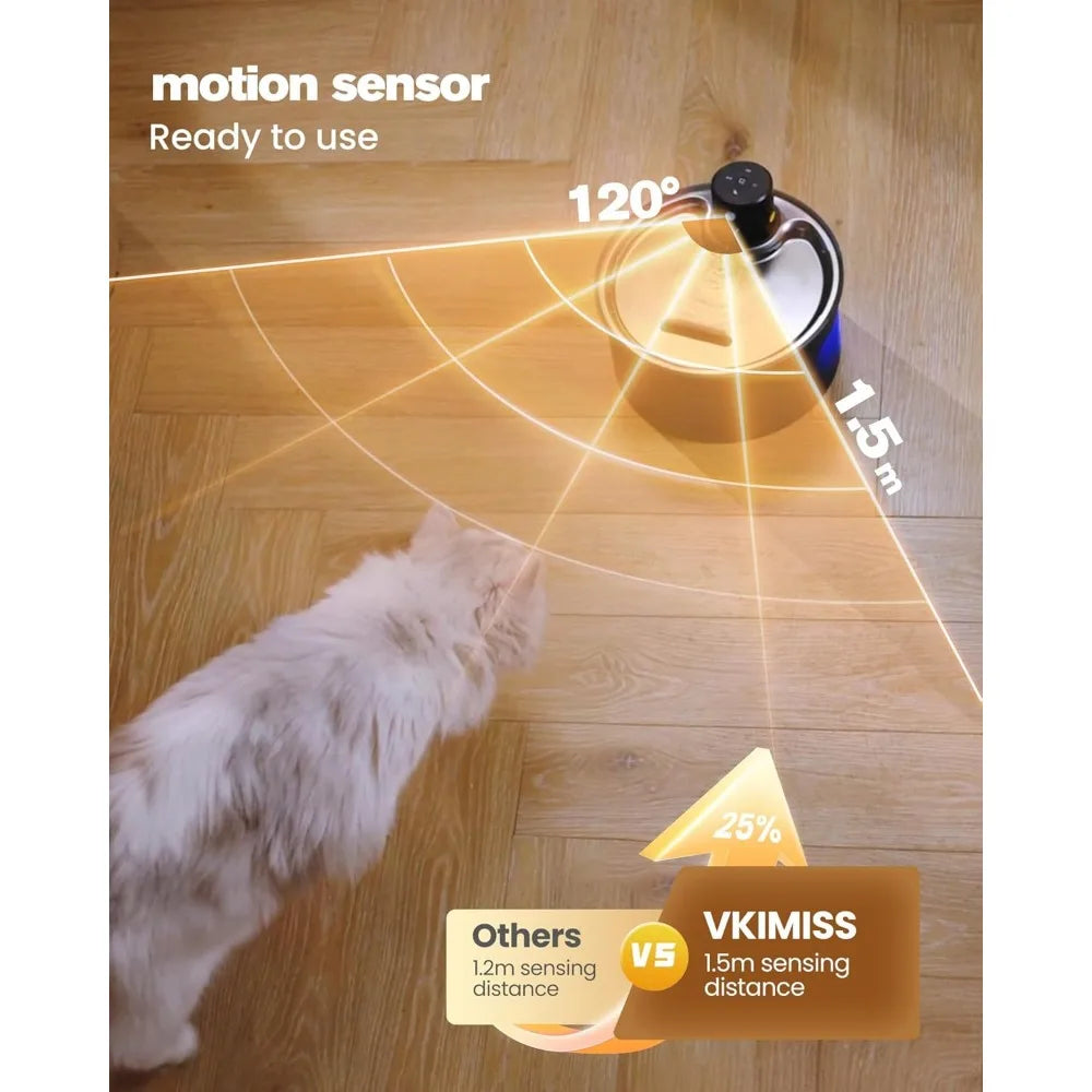 Hign-concerned Wireless Cat Water Fountain Rechargeable Cordless