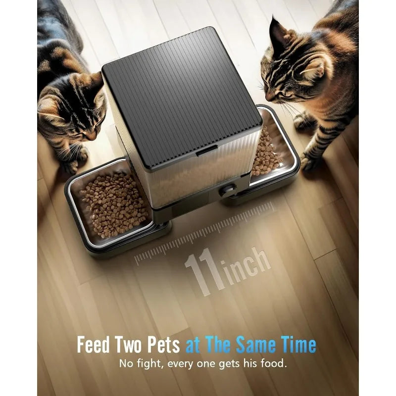 Automatic Cat Feeder with 5G WiFi for Two Small Pets