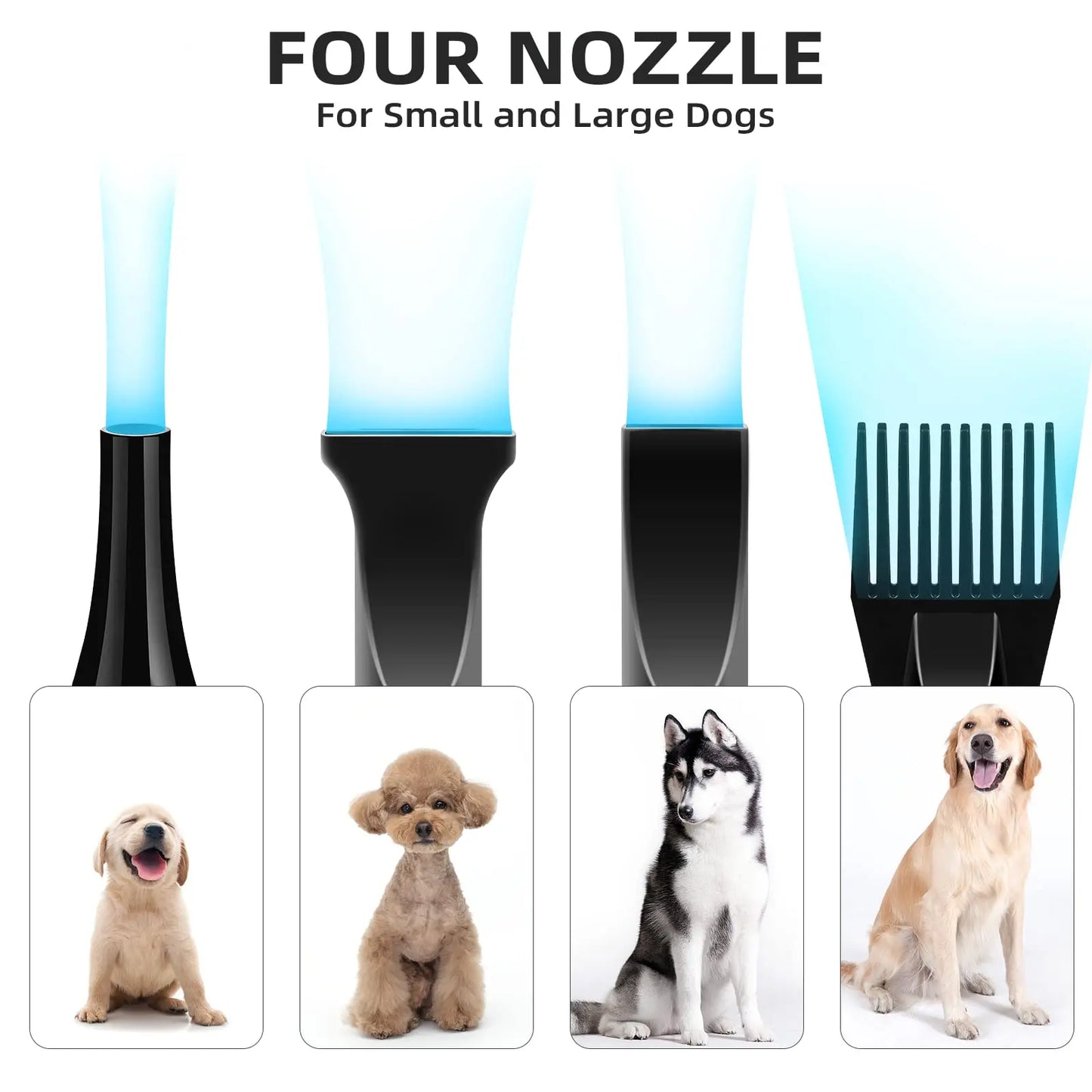 Dog Hair Dryer 3.8HP 2800W Pet Grooming Blower With Heat And Adjustable Speed