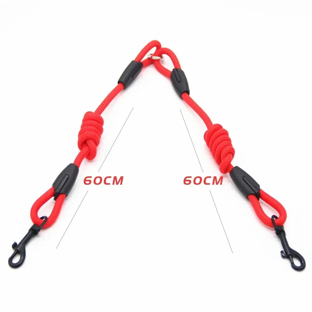 Double Dog Leash Coupler For Small Pets Nylon Black