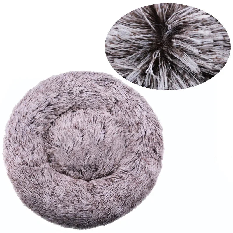 NONECN Round Plush Pet Bed Fleece Dog Cat Cozy Bed