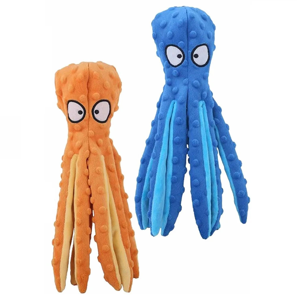 APWIKOGER 2Pcs No Stuffing Squeaky Plush Puzzle Octopus Dog Toys