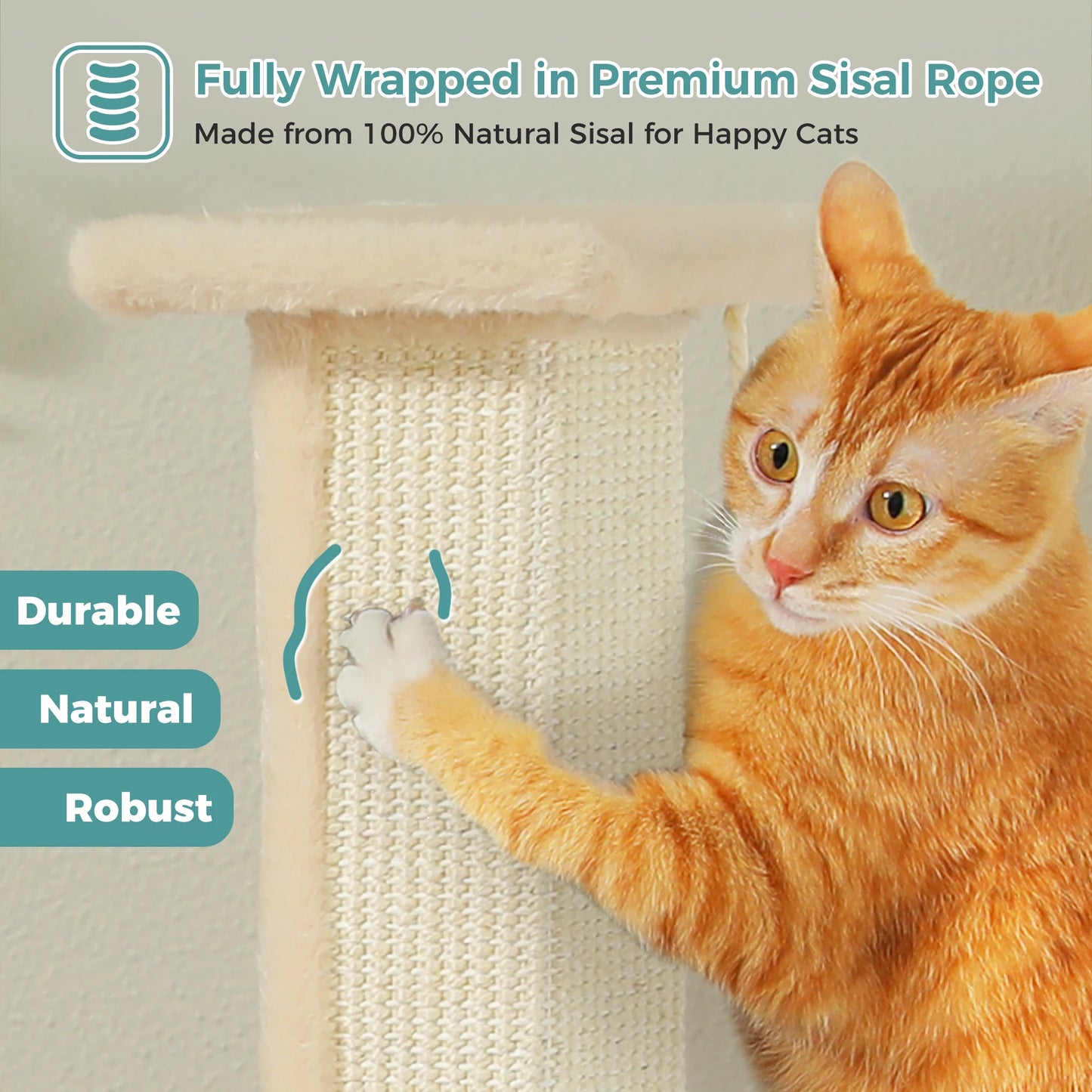 PAWZ Road Cat Scratching Post Indoor Scratcher With Sisal Dangling Ball Toy