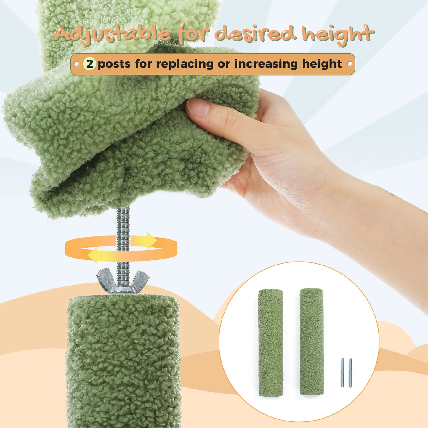 Cactus Cat Tree Tower With Cozy Hammocks And Seven Tiers