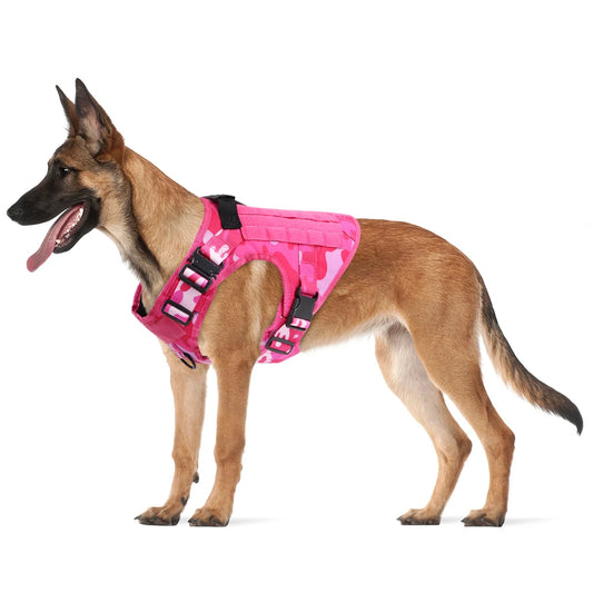 Military Pink Camouflage Harness for Medium to Large Dogs