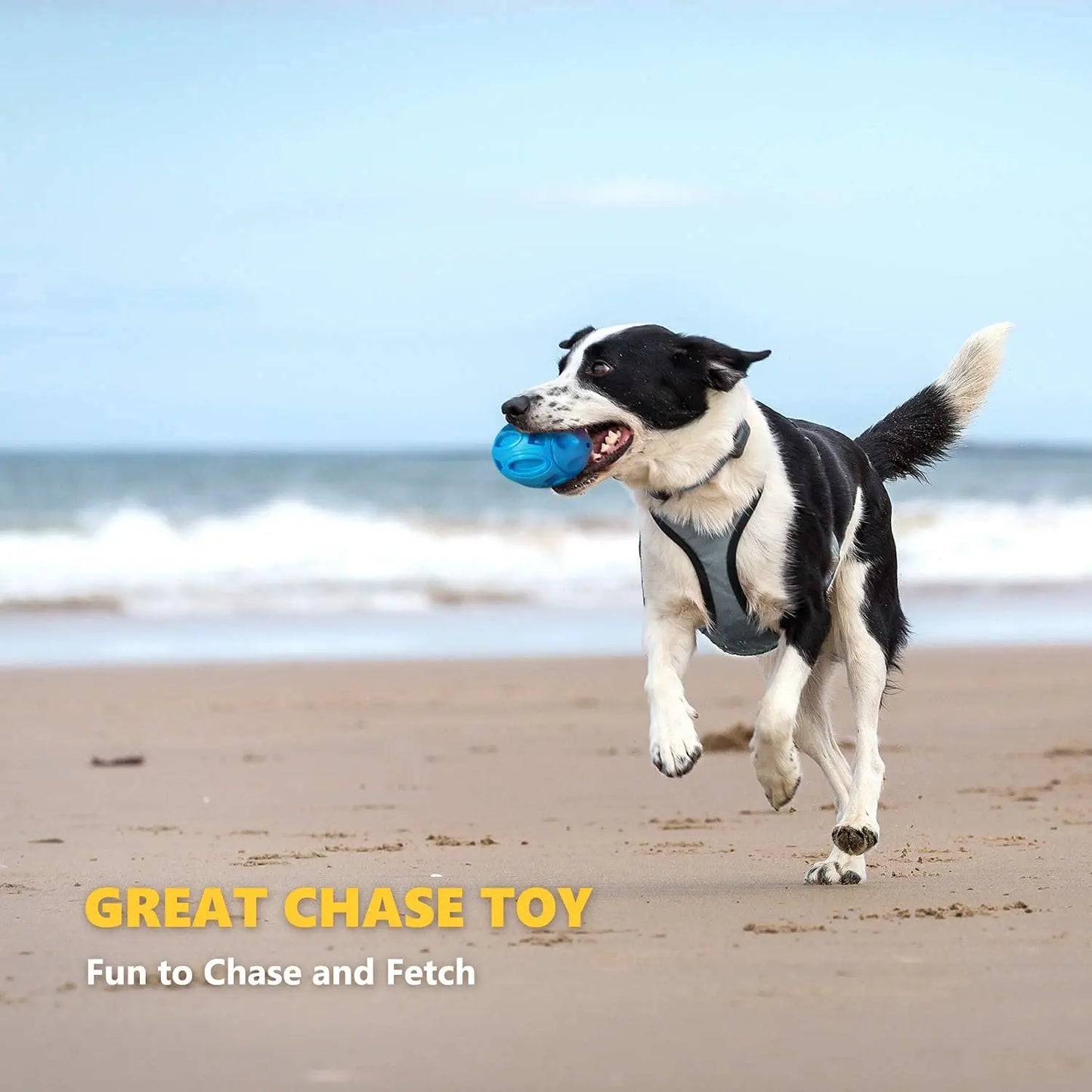 High-concerned Squeaky Tough Dog Chew Ball Indestructible Rubber Toy