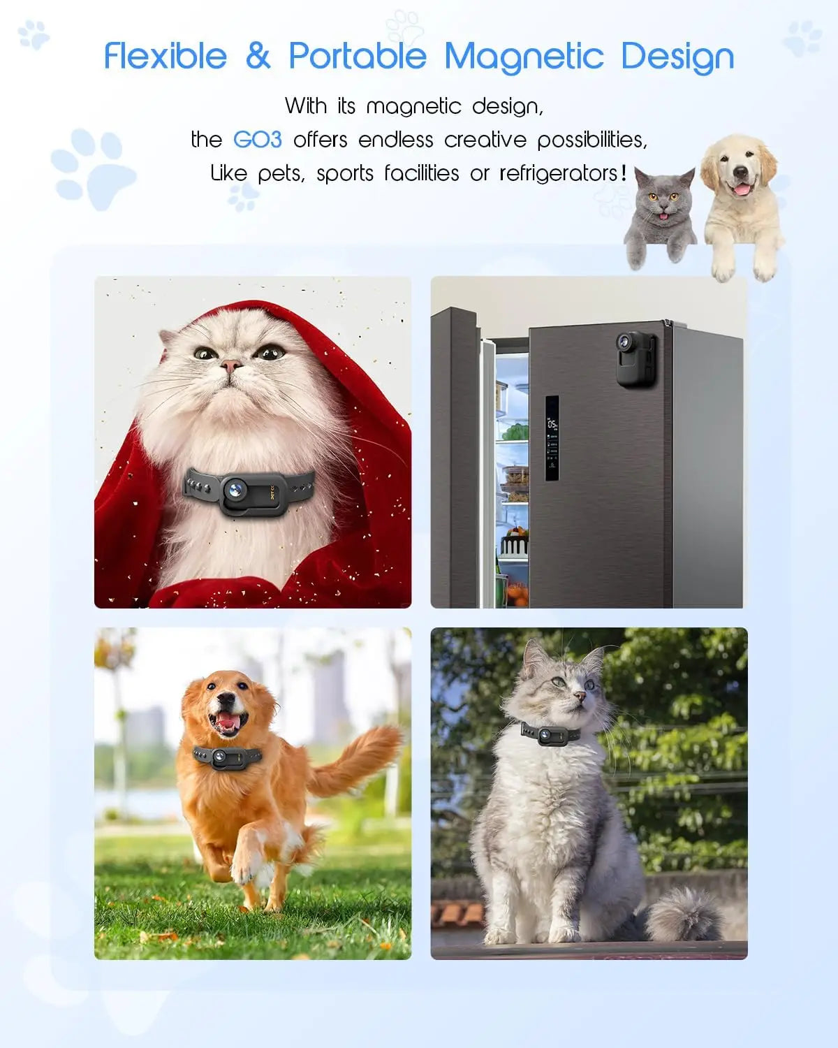 4K Cat Collar Camera with HD WiFi and 64GB SD Card