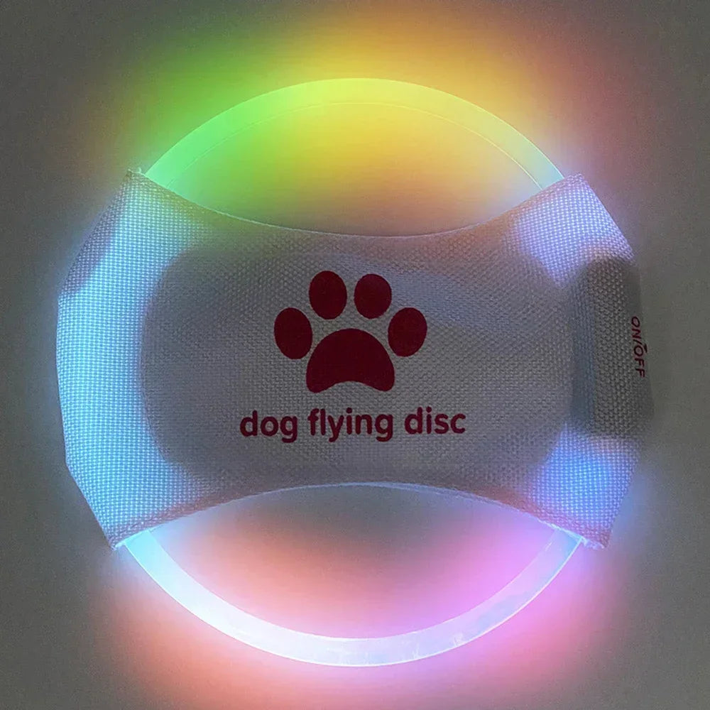 Hign-concerned LED Glowing Dog Flying Discs 3 Modes Training Toy