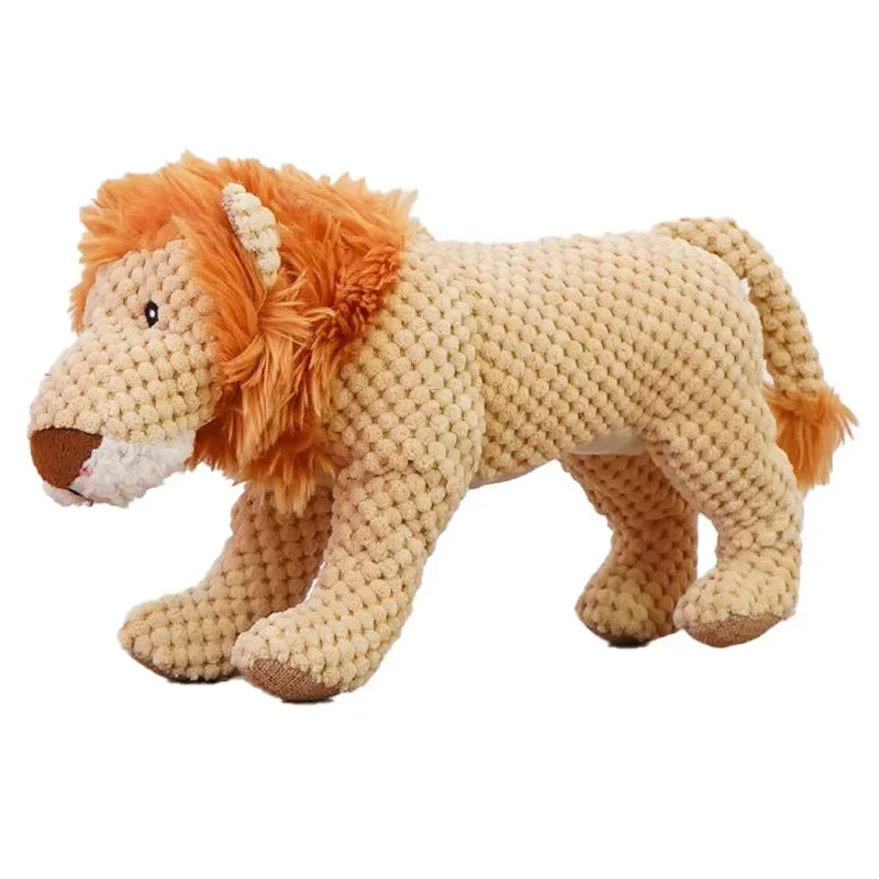 Hign-concerned Squeaky Plush Dog Toys Lion Dinosaur