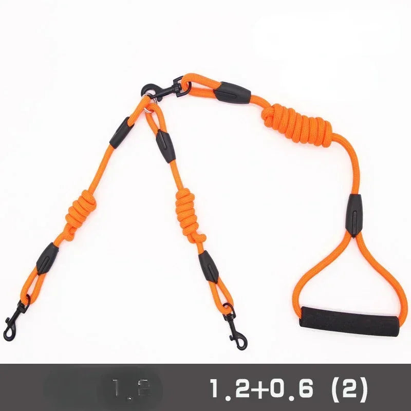 Double Dog Leash Coupler For Small Pets Nylon Black