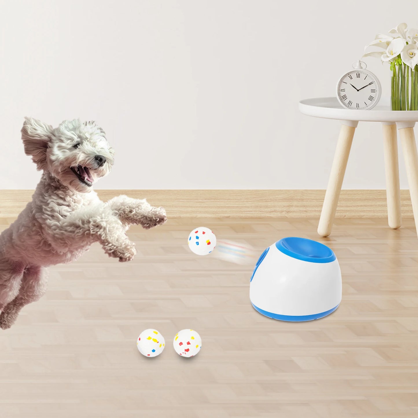 Automatic Ball Launcher For Dogs Adjustable 10 To 30 Feet