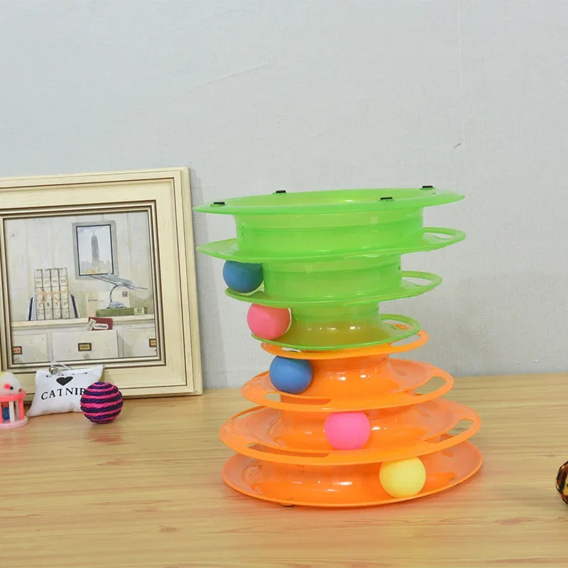 Three Levels Cat Intelligence Toy Puzzle Amusement Tower