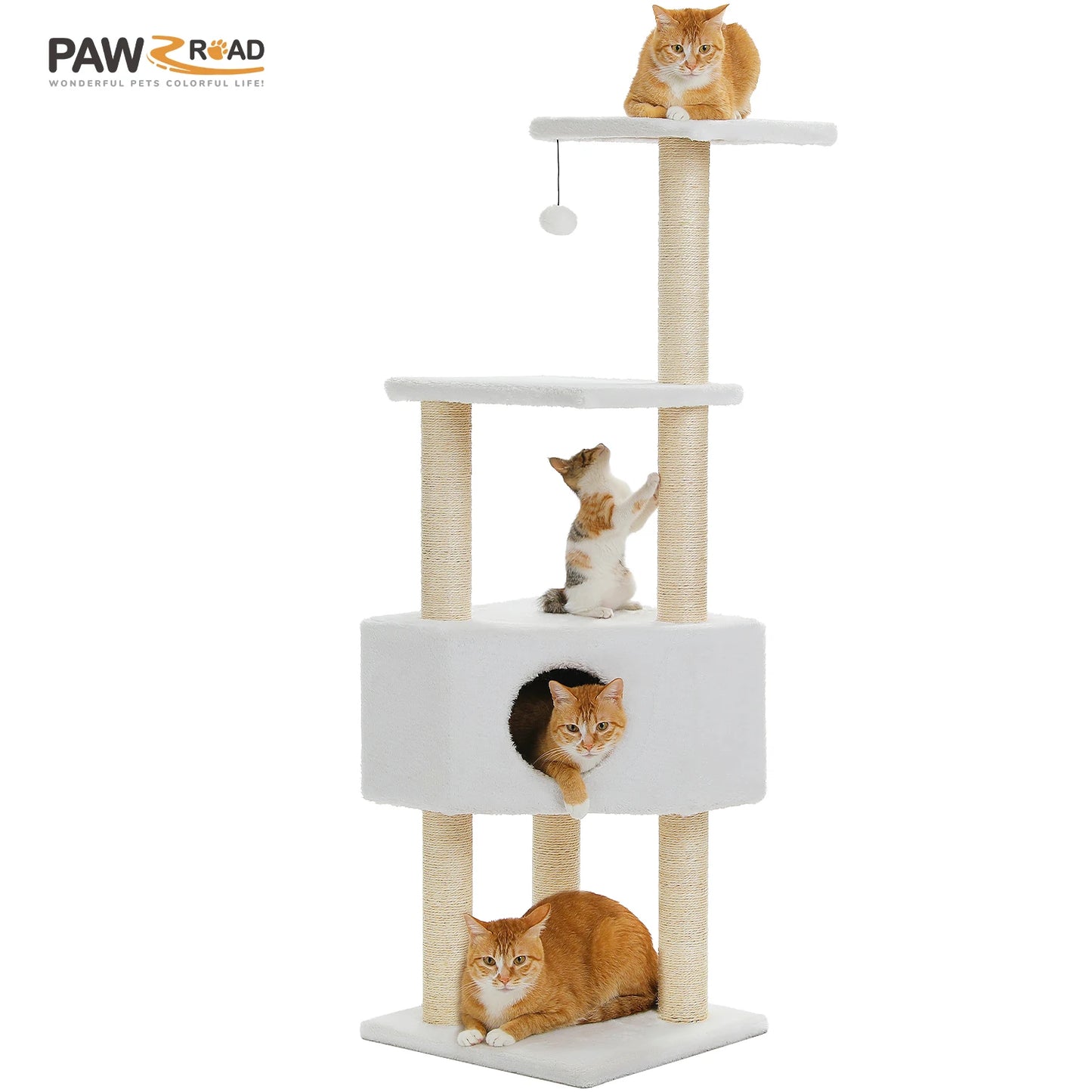 PAWZ Road Cat Tree With Four Levels Sisal Scratching Posts