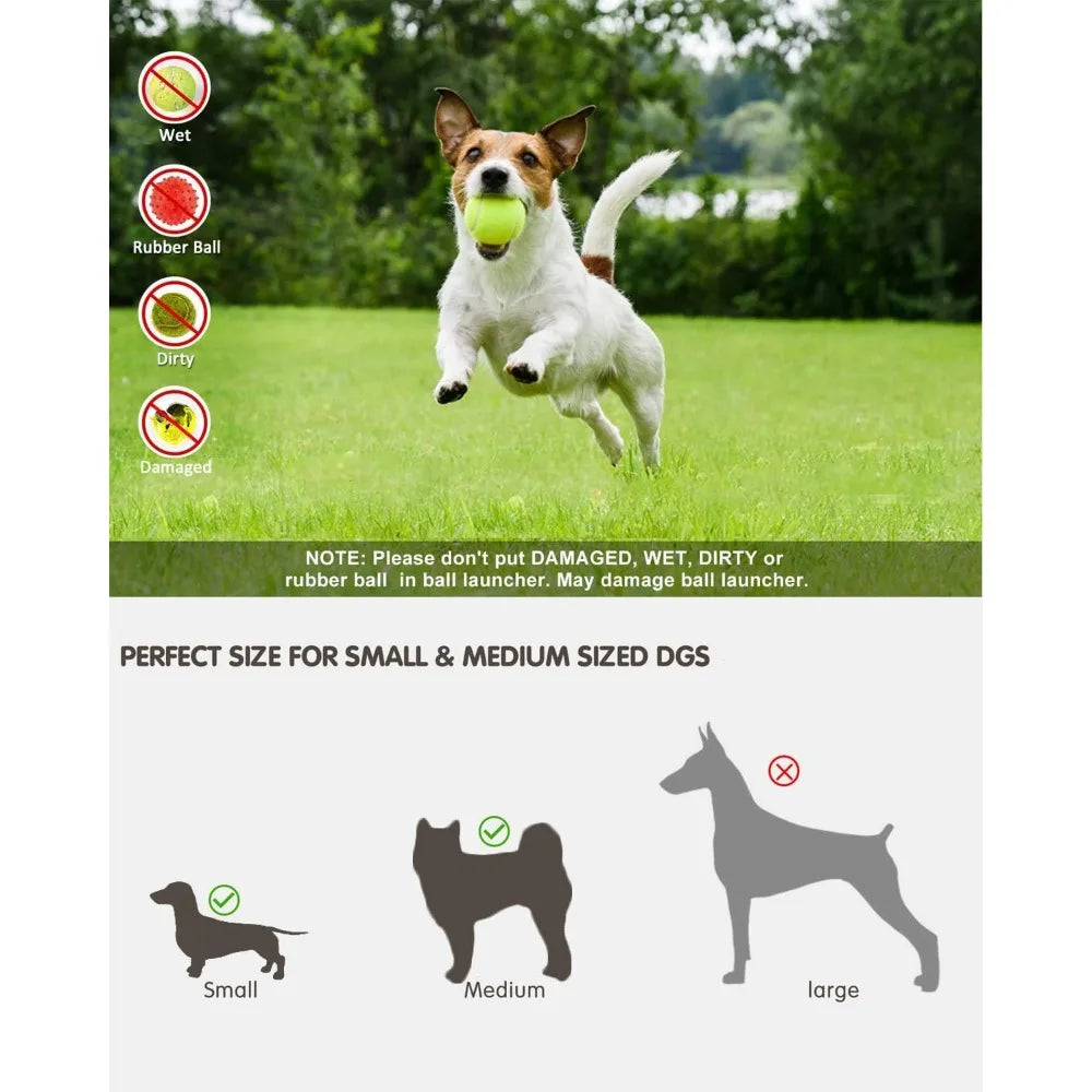 Dog Ball Launcher With 12 Tennis Balls For Endless Fun