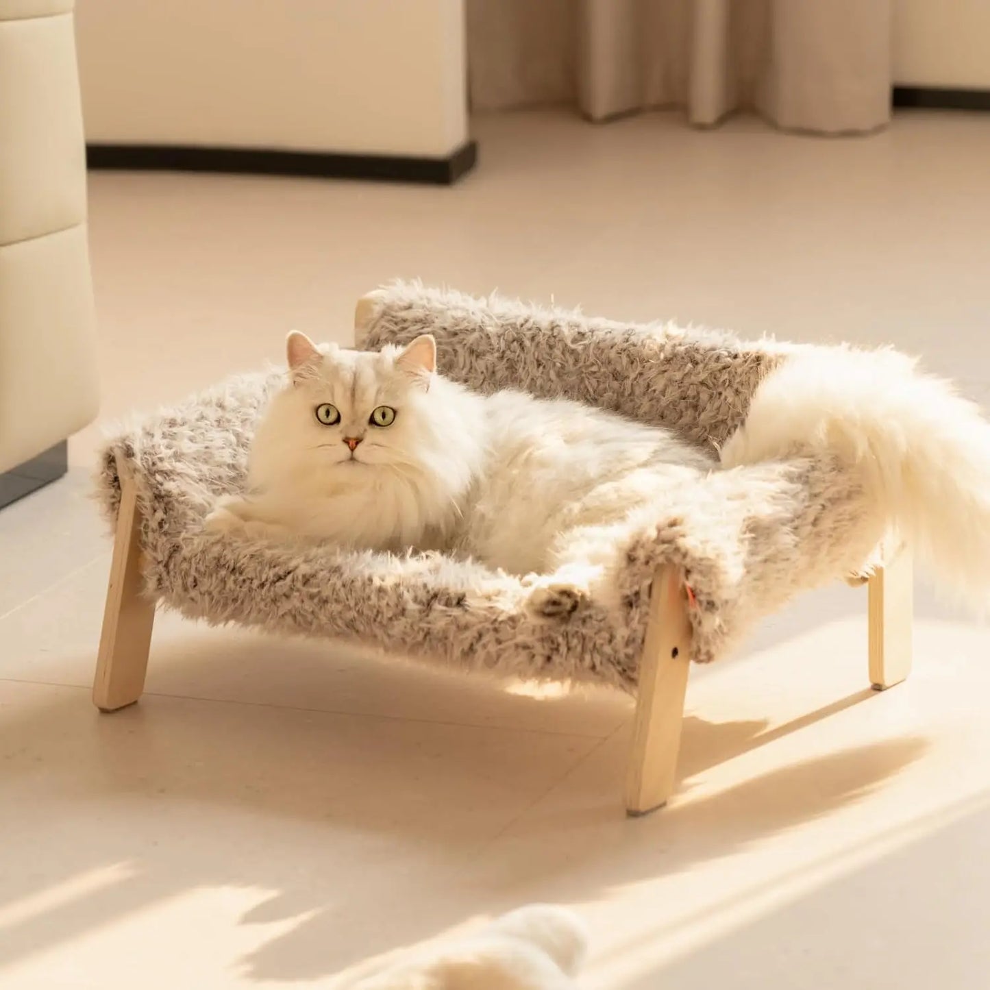 Mewoofun Large Soft Cat Bed with Removable Cover 56x45cm