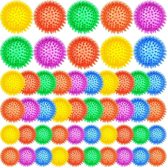 Squeaky Spikey Dog Balls for Aggressive Chewers 50 Pack