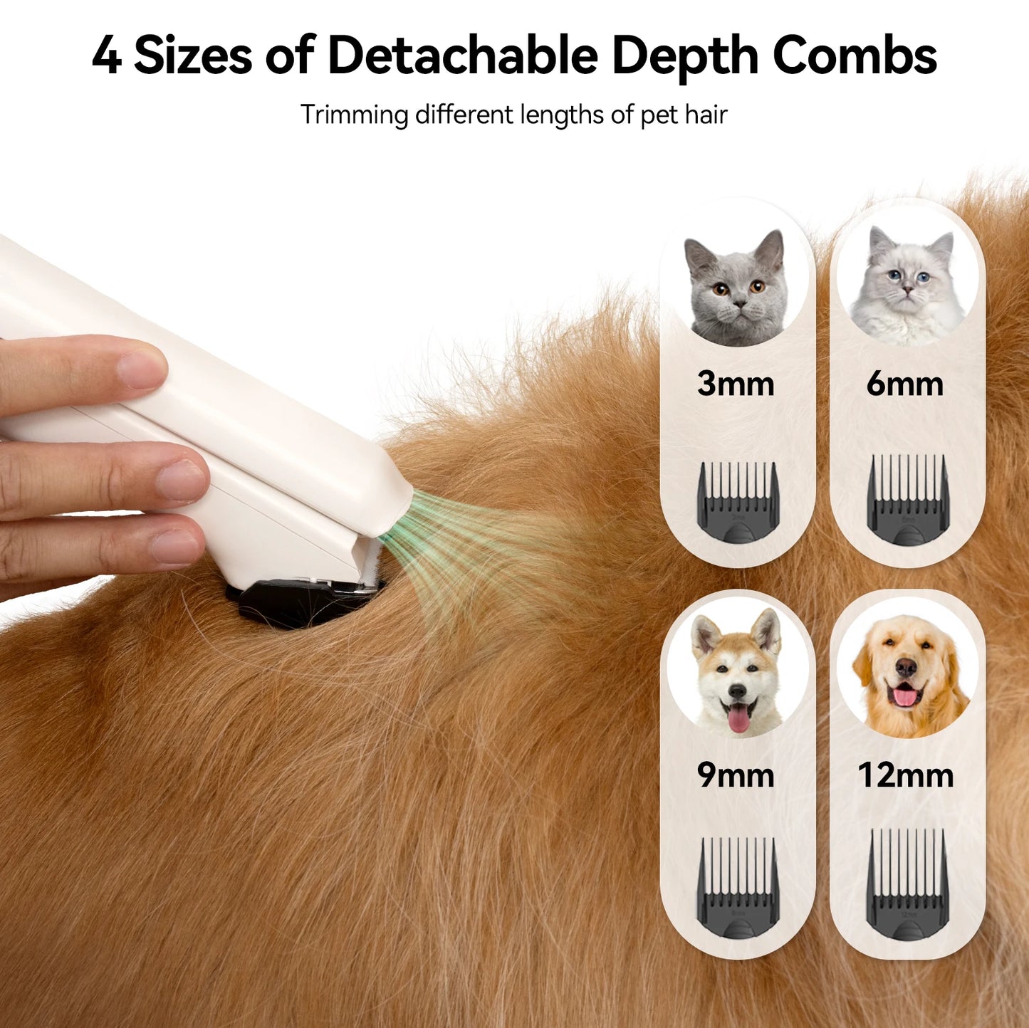 Amicura P1 Vacuum Cleaner And Hair Dryer 15kPa Pet Grooming Set Includes 5 Tools