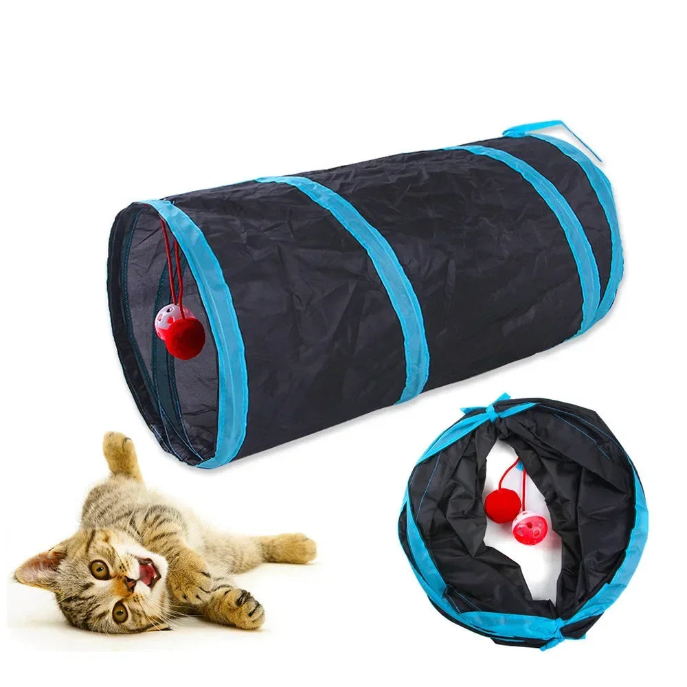 Foldable Cat Tunnel Toy for Indoor Play Breathable