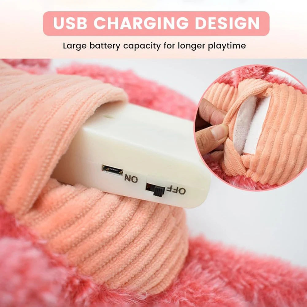 Shunmaii Interactive Plush Dog Toy Jumping Moving Teething Toy