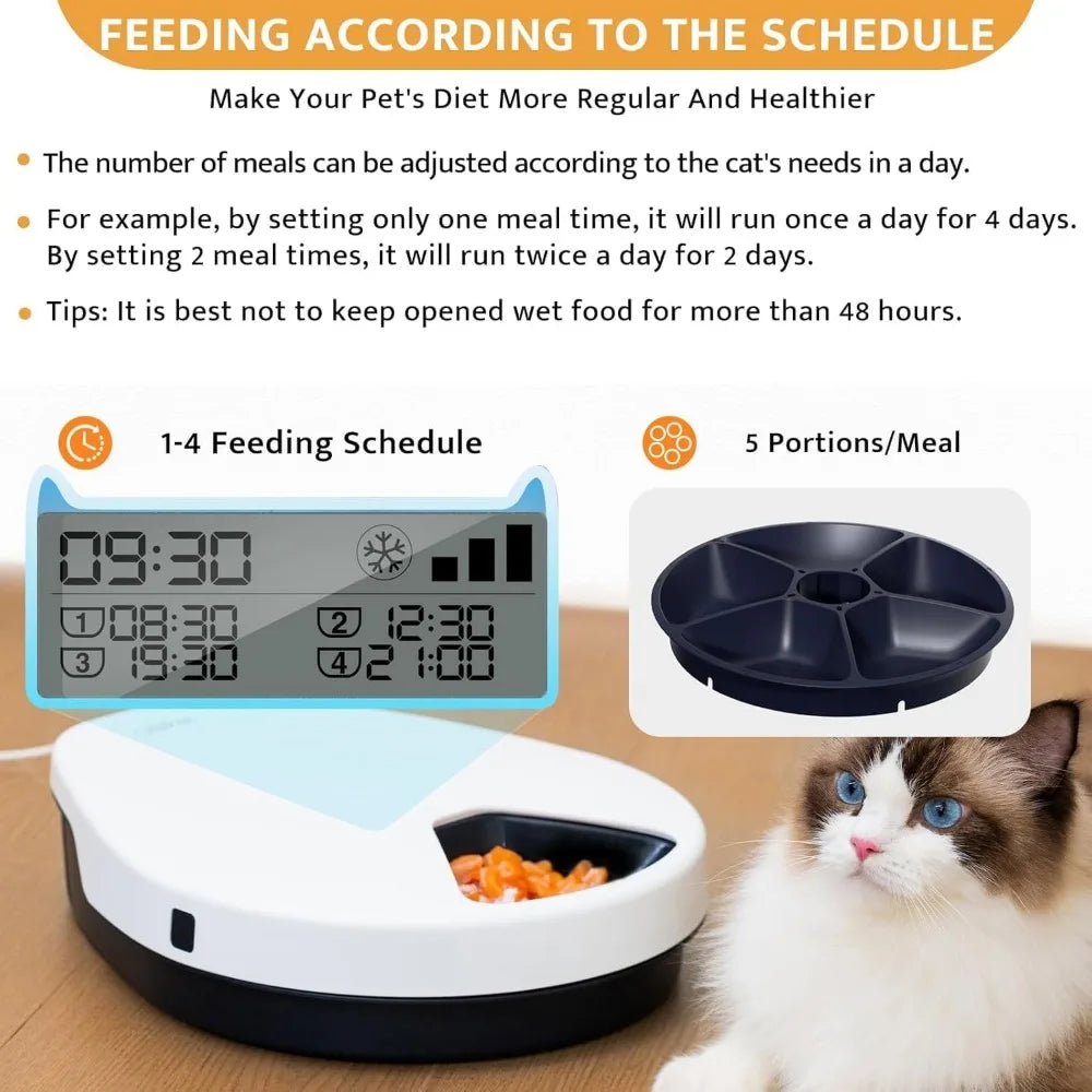 UBPET Cat Wet Food Automatic Feeder With Cooling And Timer