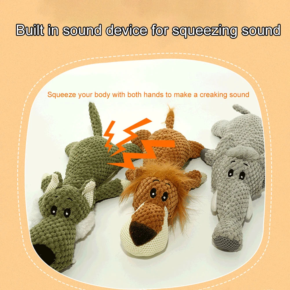 Cute Plush Dog Toy Squeak Squeaky Cartoon Puppy Chew Toy
